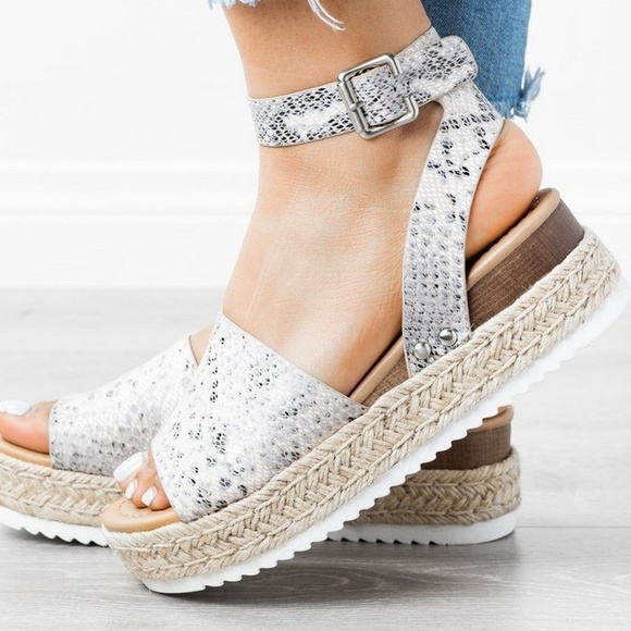 Soda | Shoes | Soda Topic Python Sandals Espadrille Snake Print | Poshmark